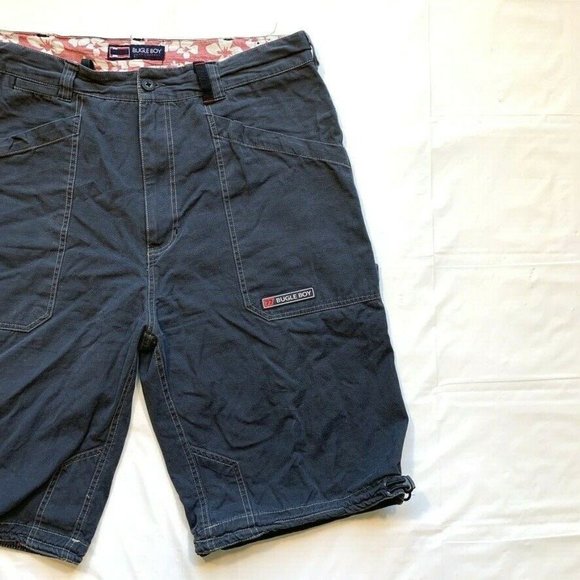 Bugle Boy Carpenter Shorts Mens 36 Relaxed Long Skater Hip Hop Work Utility Gray - Picture 5 of 12